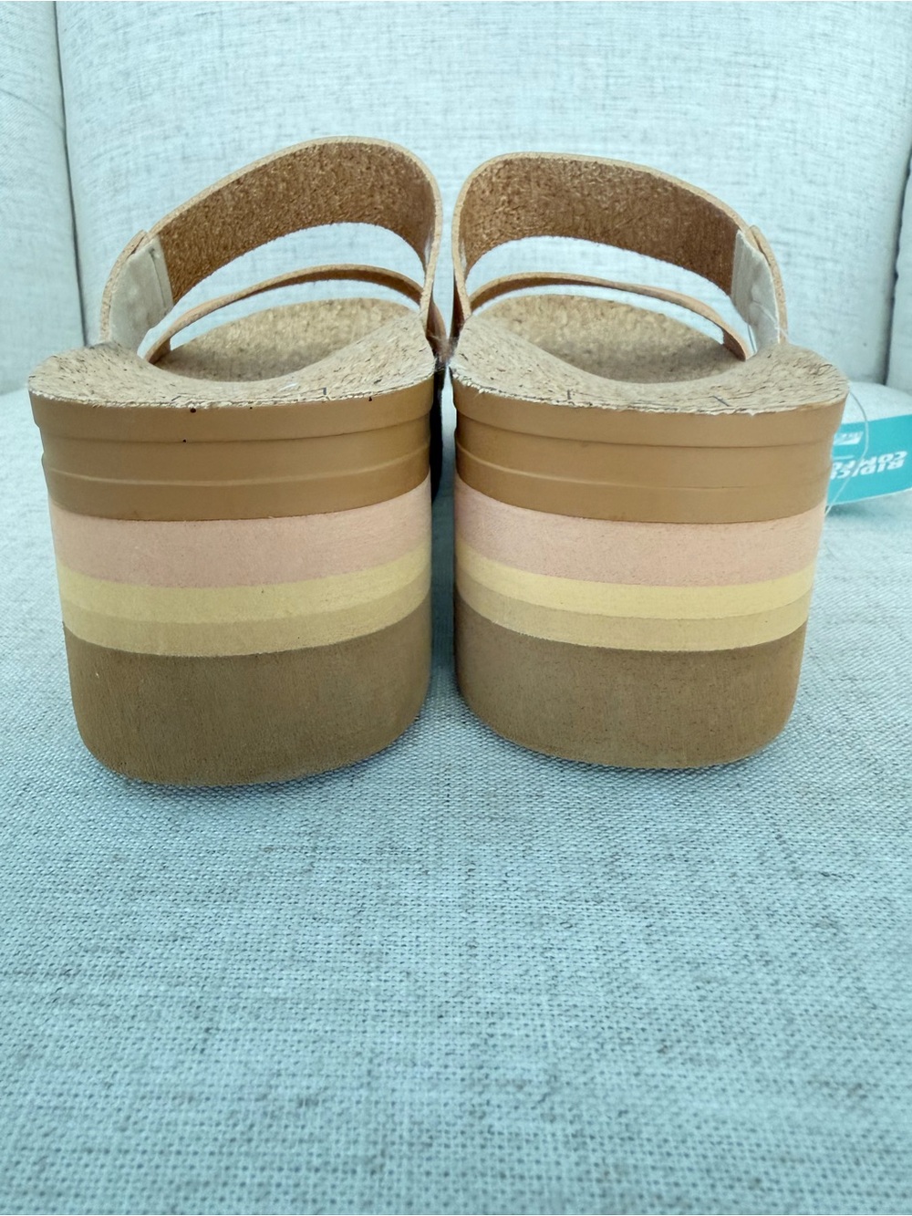 REEF Cushion Vista Hi 2.5 Platform Slide Sandals Natural Womens 9 NEW Cork Tan - Picture 9 of 10